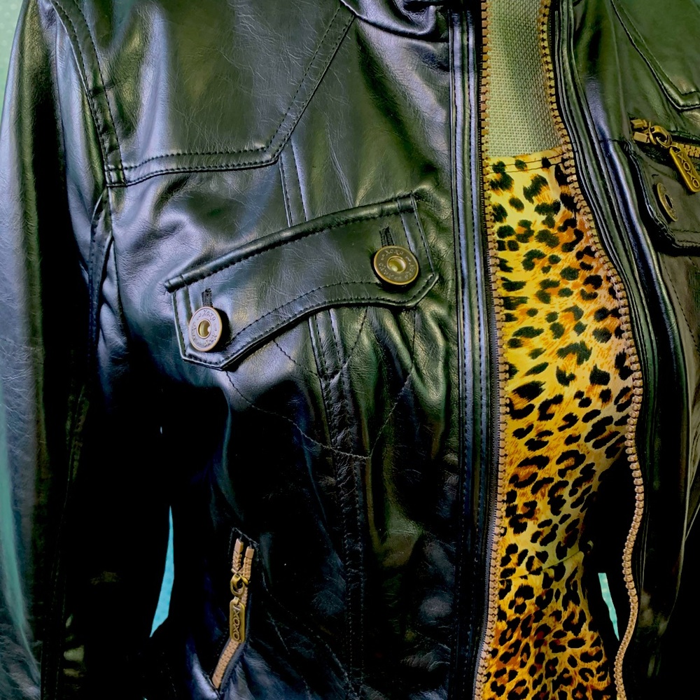 XOXO faux leather riding jacket